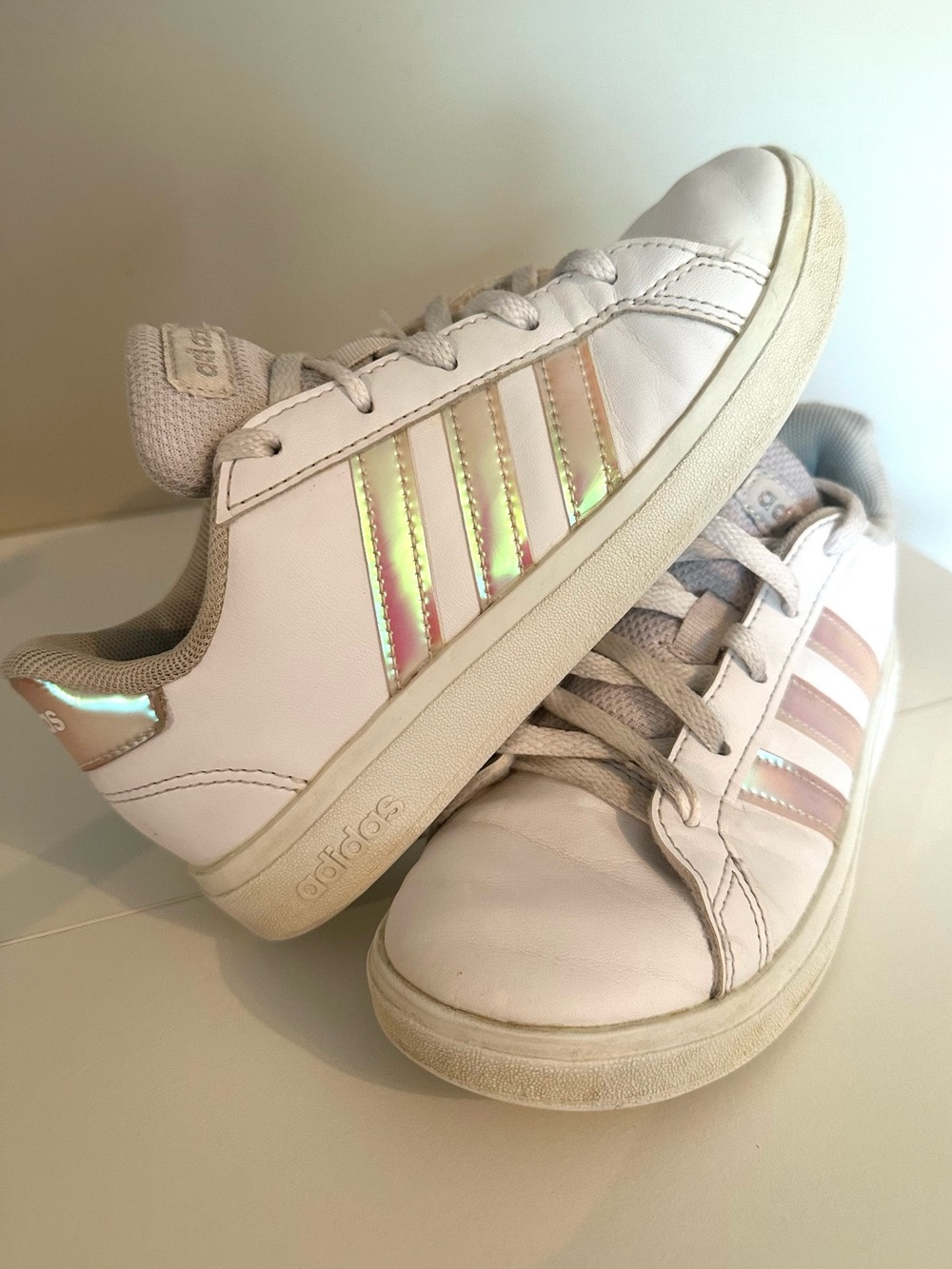 Adidas Pink & White Grand Court Girl’s Shoes Toddler Size 13